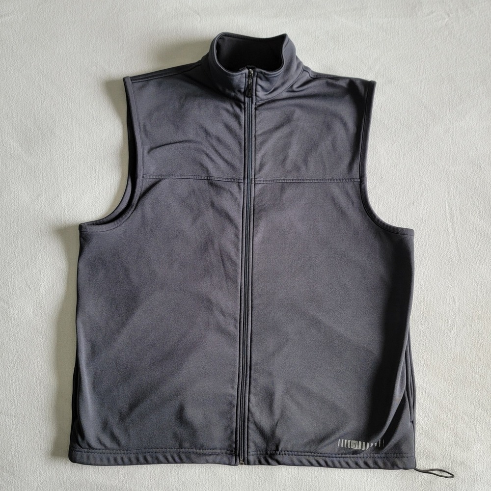 PGA Tour Full Zip Fleece Lined Vest Charcoal Grey Men's L‎ Gorpcore Golf